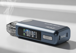 A collection of different RAZ vape models displayed in an artistic and premium layout