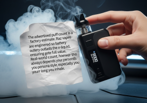 A Raz vape next to a calendar, symbolizing longevity and daily use