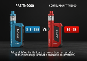 A price tag showing a reasonable price for a vape product