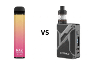 A Gummy Bear candy next to a high-end mechanical mod component.