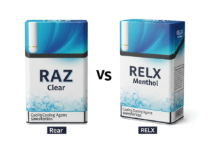 A detailed flavor wheel showing different shades of green and blue for mint and menthol, with Asian city names around it.