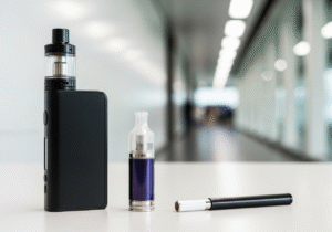 An airport departures board with flights to various Asian cities, with a "prohibited items" symbol next to some of them.