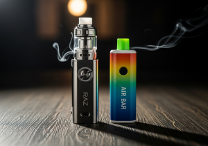 A diagram showing how adjustable airflow can tighten or loosen a vape puff