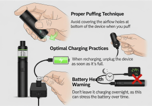 A finger pointing to the small airflow holes at the bottom of a vape device
